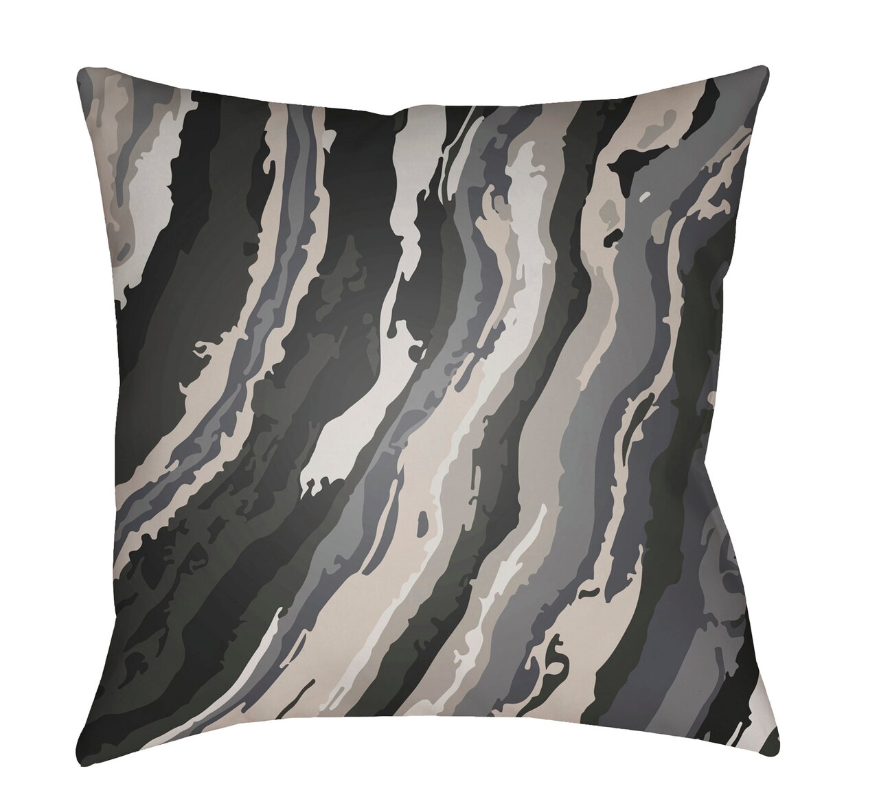Tiwari Home 18" Black and Navy Gray Square Throw Pillow Cover with Knife Edge